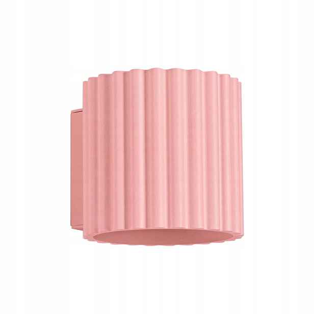 Nástěnná lampa Rýhovaná tuba Růžová vroubkovaná lampa Aura G9 Sollux