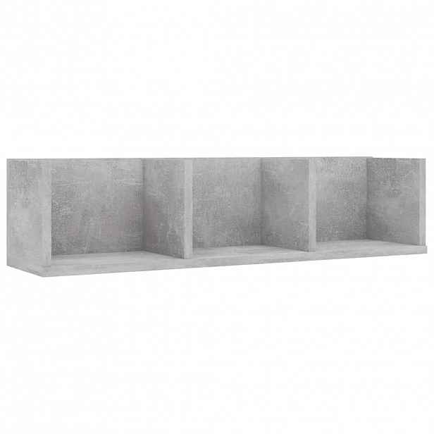 vidaXL Nástěnná police na CD betonově šedá 75x18x18cm kompozitní dřevo