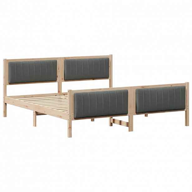 vidaXL Rám postele s čelo hnědá a tmavě šedá 180 x 200 cm
