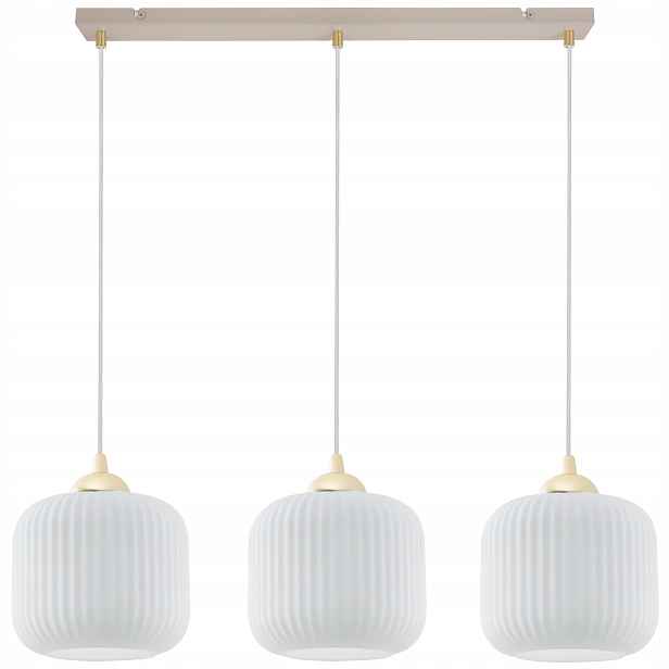 Závěsná Stropní Lampa Kašmírový Lustr Béžová Bílá Skleněná Do Kuchyně E27