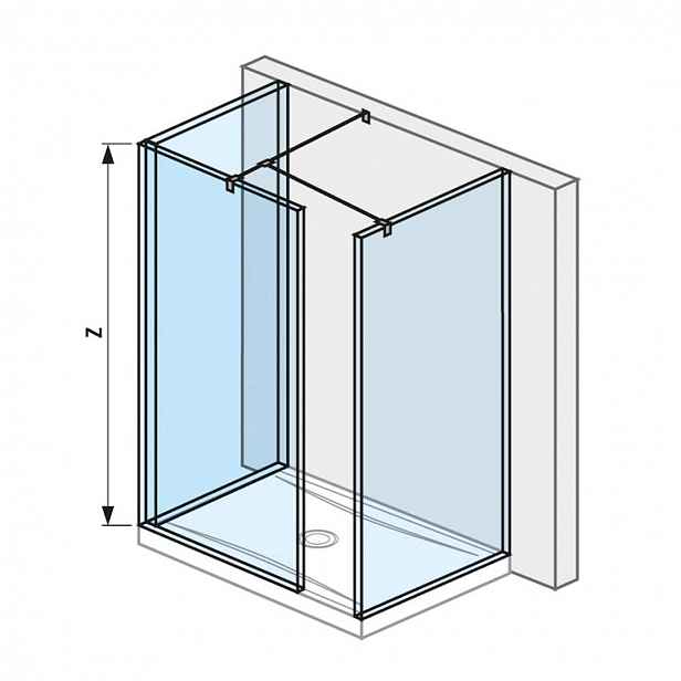 Jika Pure - Sprchová stěna Walk in L, 79x90 cm, s úpravou Jika Perla Glass H2694200026681