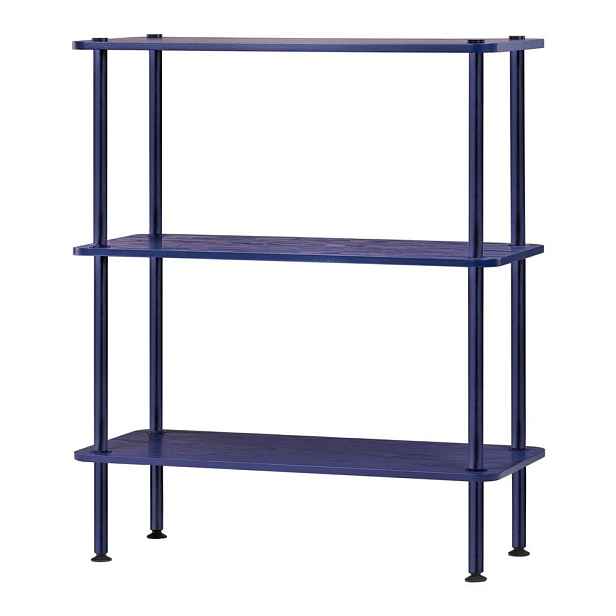 Modrý regál v dekoru dubu 80x90,5x35 cm Teidi – noo.ma