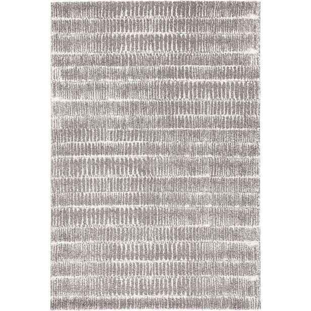 Šedo krémový hrubý koberec typu shaggy do obývacího pokoje, vzor boho 200 x 290 cm