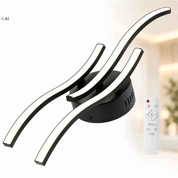 stropní svítidlo Led Stropní Svítidlo Černý Lustr Moderní 24W Do Obývacího Pokoje S Dálkový Ovladač