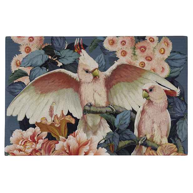 Barevná rohožka s květy a papoušky Cockatoo - 75*50*1cm Mars & More