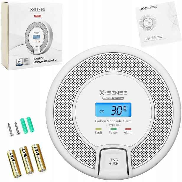 Bezdrátový Detektor Oxidu Uhelnatého Co X-Sense CO03D Alarm Displej