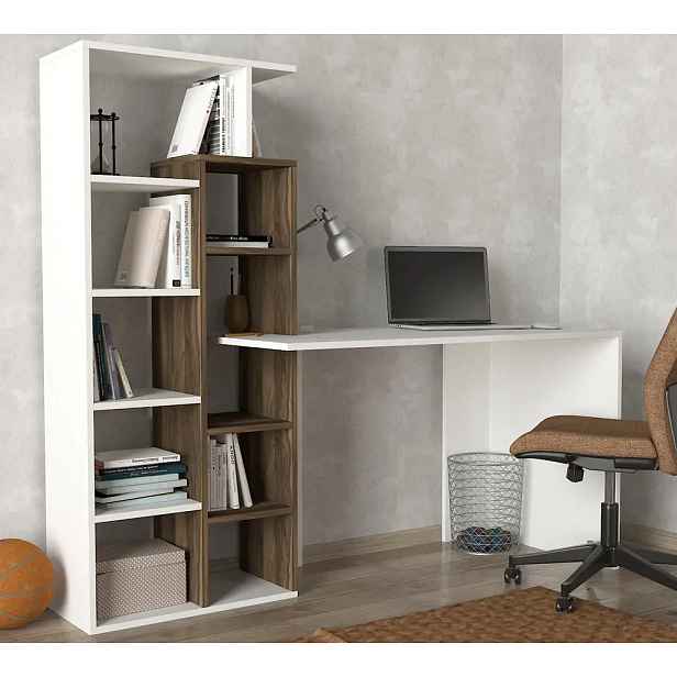Casarredo Psací stůl PARKES - bílá/ořech