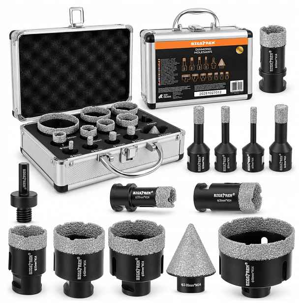 Diamantové děrovačky pro Gres Betonu Kamenné destičky M14 Korunky 6-68 mm