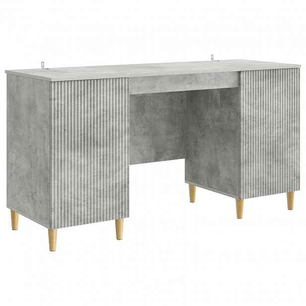 vidaXL Stůl s policí Betonově šedá 142,5 x 50 x 75 cm Kompozitní dřevo
