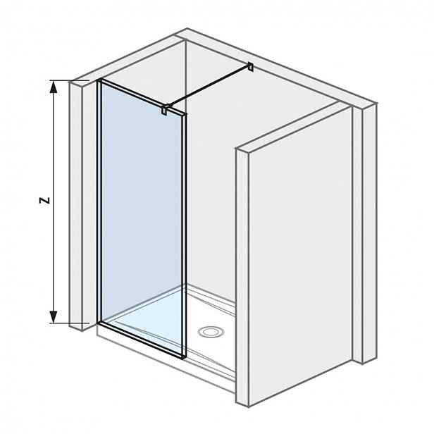 Jika Pure - Sprchová stěna 80 cm, Jika Perla Glass, čiré sklo H2684200026681