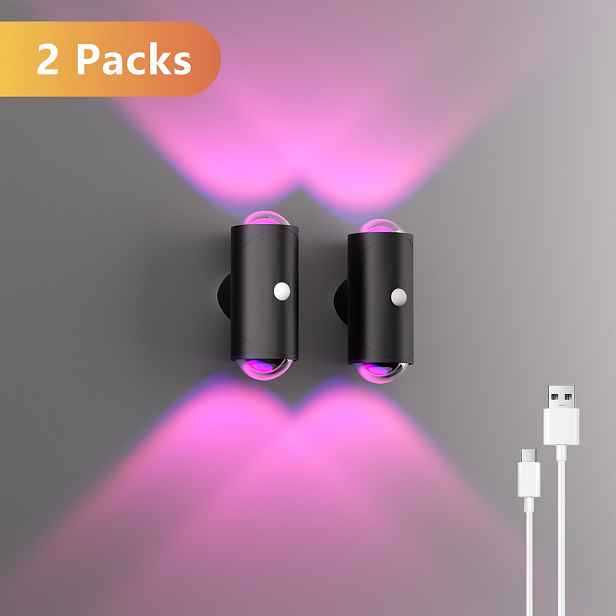 TEMU 8KS/6KS/4KS/2KS/1KS LED Nástěnné Světlo, 14 , RGB Barva, Dvojitá Hlava, Nástěnný Svítidlo s Pohybovým Senzorem, Stmívatelné Nástěnné Světlo,