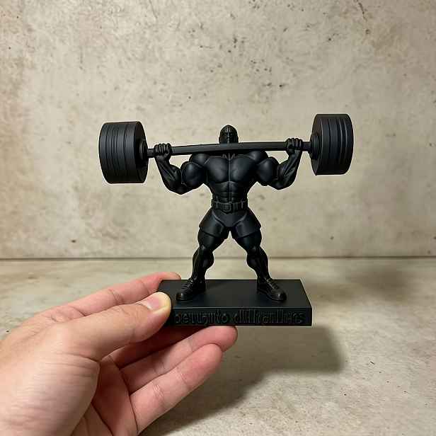 TEMU Matná černá těžká ozdoba ve tvaru činky, inspirativní dekorace na stůl pro fitness, vhodná do posilovny, na kancelářský stůl, na domácí police,