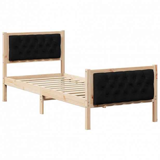 vidaXL Rám postele s čelo Černá 80 x 200 cm Masivní borové dřevo
