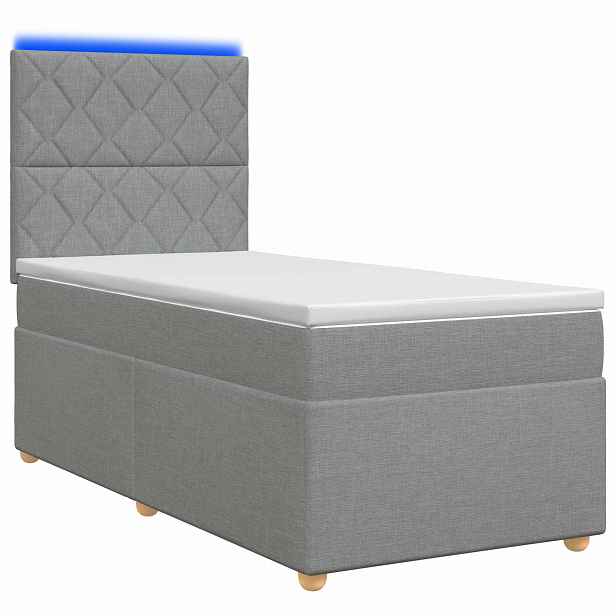 vidaXL Postel boxspring s matrací Světle šedá 80 x 200 cm Textil
