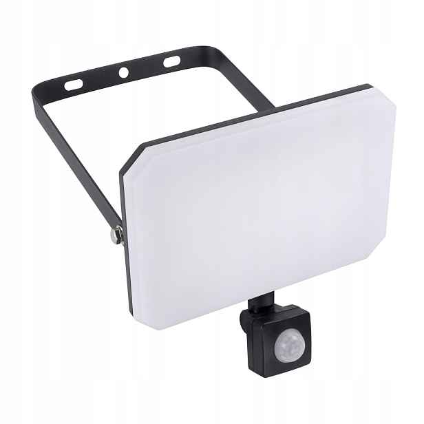 Amuled Led zářič 50W 4000K 4050lm pir ip65 černý, s černou tabulí