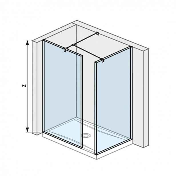 Jika Pure - Walk In do rohu, 2 stěny 68x200 cm a 884x200 cm, s úpravou Jika Perla Glass H2684240026681