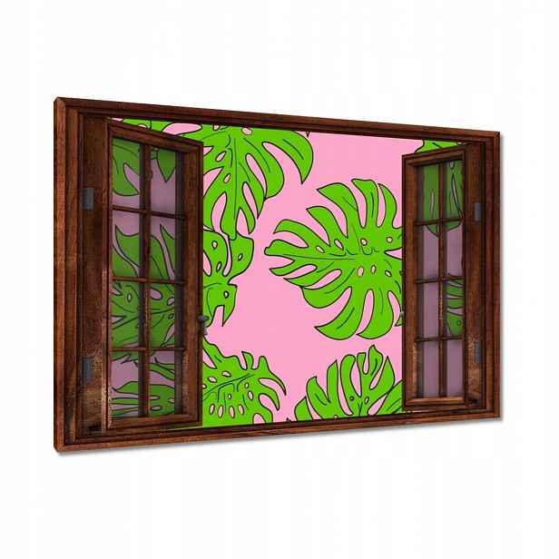 Obrazy 90x60 Monstera Zelená Růže