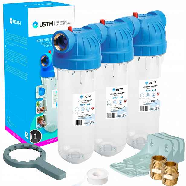Sada Třístupňových Filtrů Na Vodu Do Domu, Tělo 1'' Palce DN25 Ustm