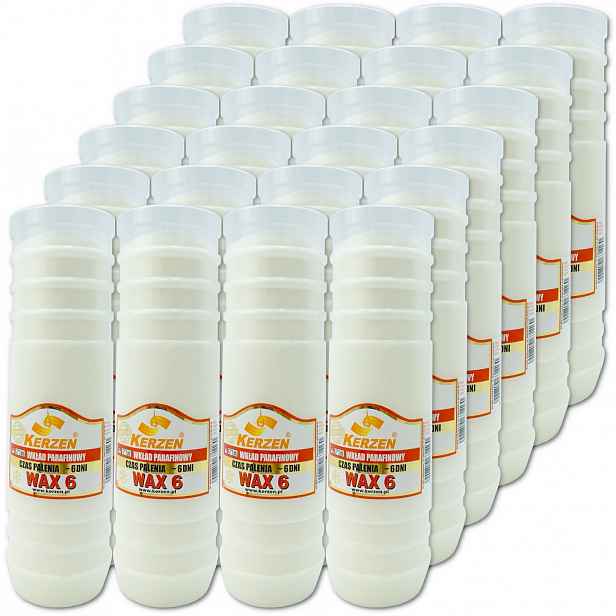Set Parafínové náplně do hřbitovních svíček 22 cm Kerzen doba hoření až 6 dní 24ks