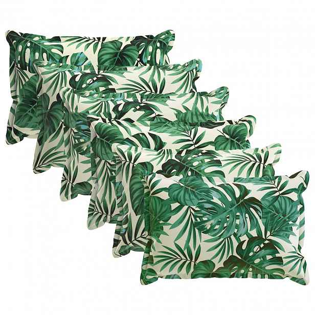 vidaXL Povlak na polštář 6 ks HOUTEN Vzor listů 30 x 50 cm Polyester