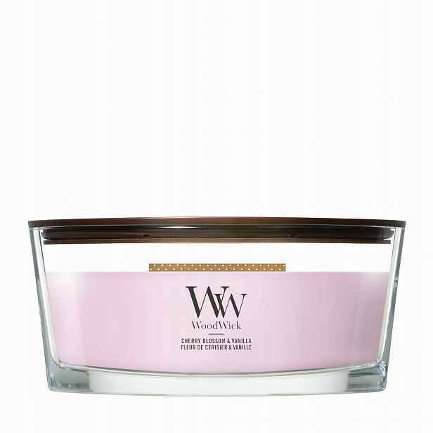Vonná svíčka elipsa WoodWick Cherry Blossom & Vanilla