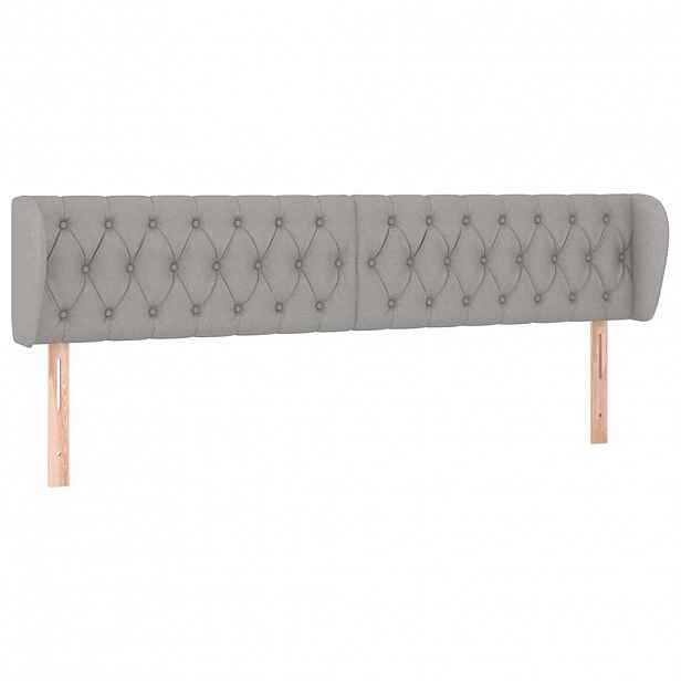vidaXL Čelo postele typu ušák světle šedé 203x23x78/88 cm textil