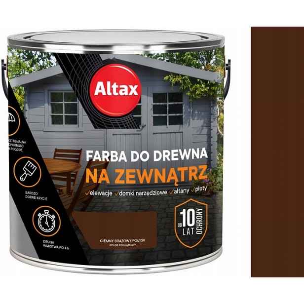 Altax Venkovní Barva Barva 2,5 L Tmavě Hnědá Lesklá