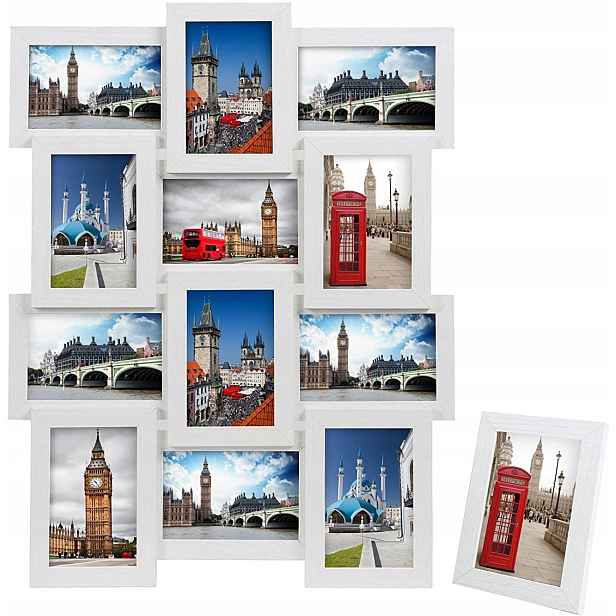 Rámeček na mnoho fotografií Songmics 12 x 17 cm Bílý