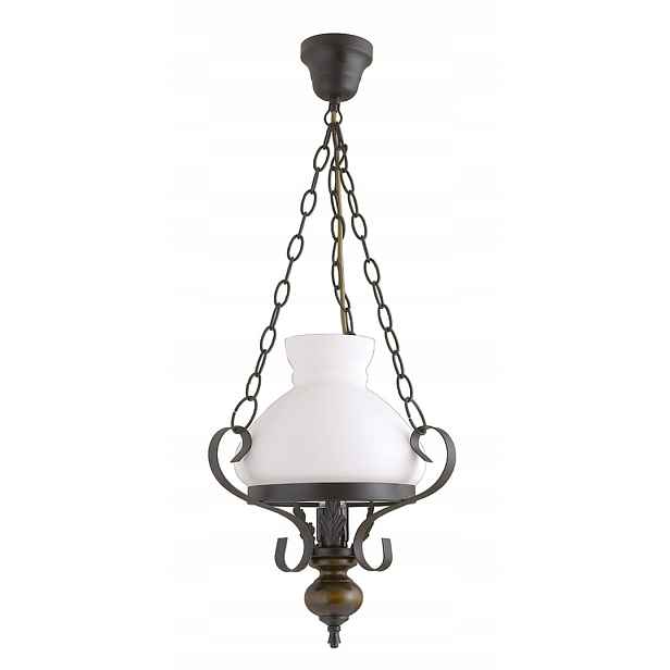 Závěsná lampa Rabalux Petronel, černá, E27 60W, kov/dřevo/Sklo