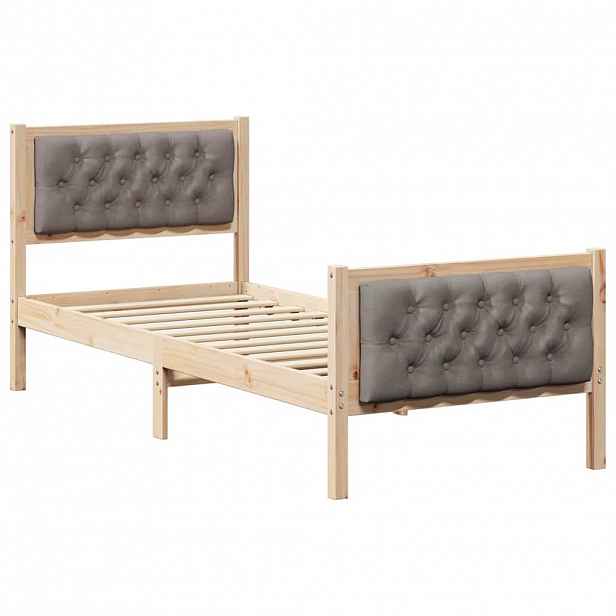 vidaXL Rám postele s čelo Taupe 80 x 200 cm Masivní borové dřevo