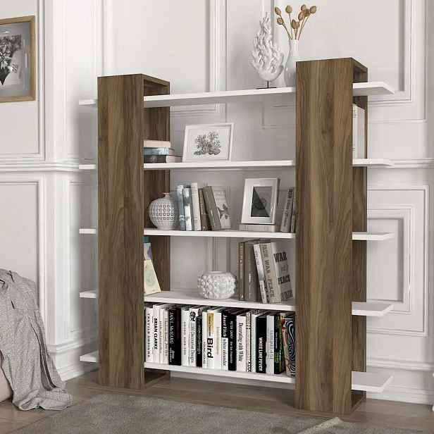 Casarredo Regál PIEDRA - bílá/ořech