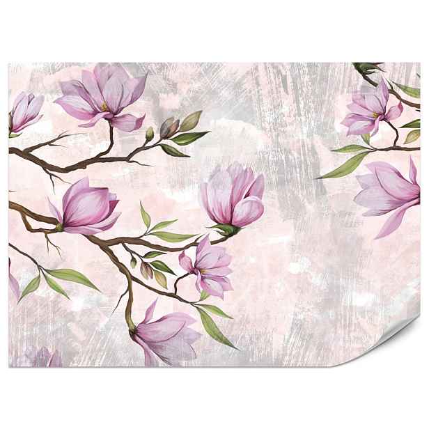 Muralo FOTOTAPETA do Ložnice Růžové Květy Magnolie Botanické 100x70