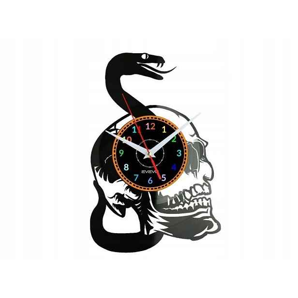 Snake Skull Nástěnné hodiny Vinylová deska Moderní dekorativní jako Dárek