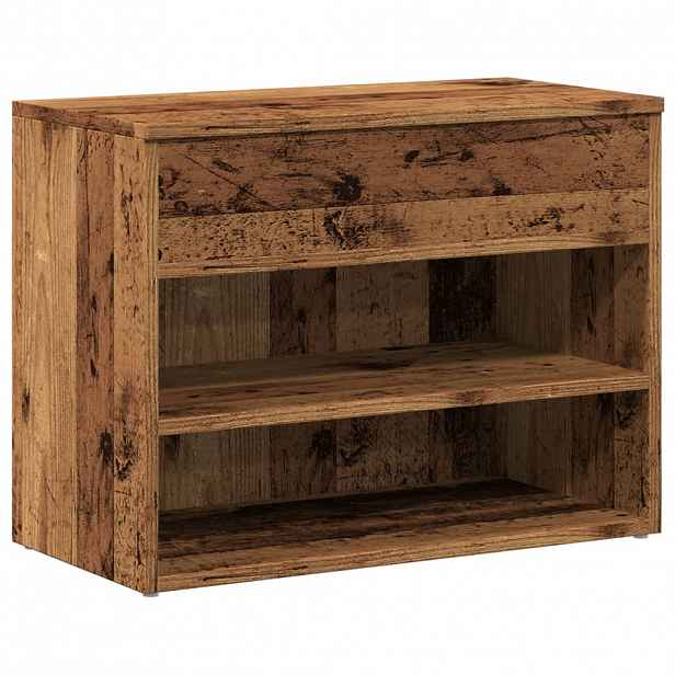 vidaXL Lavice s botníkem old wood 60 x 30 x 45 cm kompozitní dřevo
