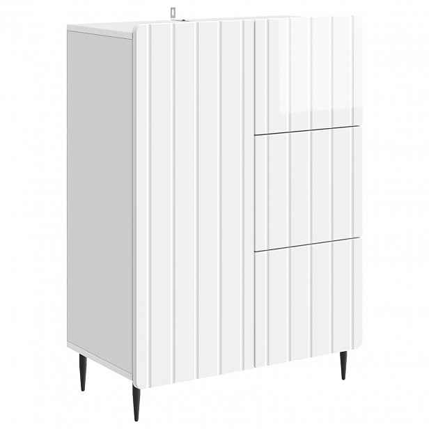 vidaXL Servírovací skříň Bílá s vysokým leskem 66 x 34,5 x 91,5 cm