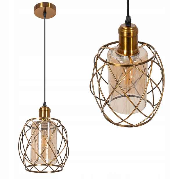 Závěsná Skleněná Lampa Kovová, Moderní Toolight