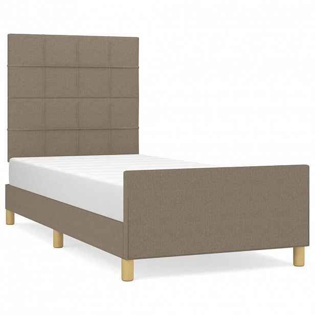 vidaXL Rám postele bez matrace taupe 100 x 200 cm textil