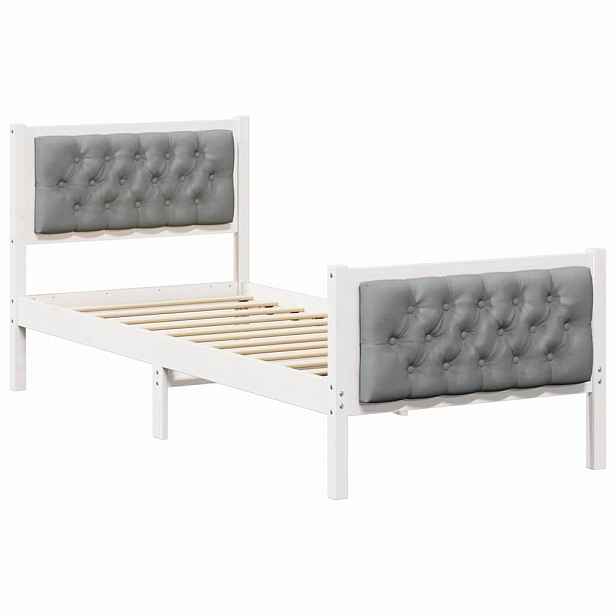 vidaXL Rám postele s čelo Světle šedá 80 x 200 cm Masivní borové dřevo