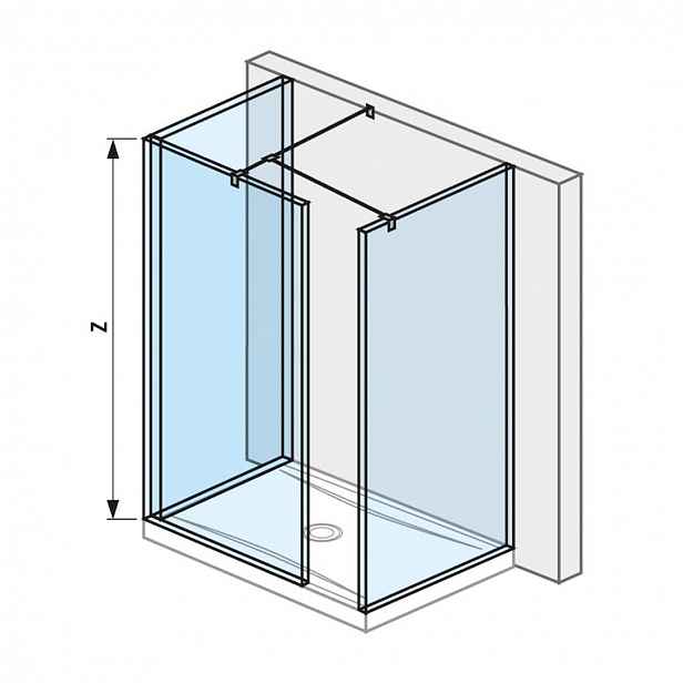 Jika Pure - Sprchová stěna Walk in třídílná 80x80x80 cm, Jika Perla Glass, čiré sklo H2684290026681