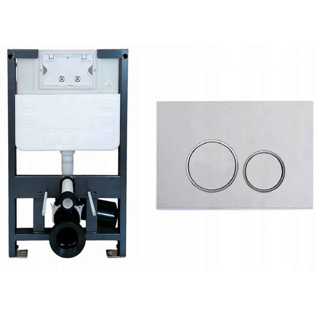 Podomítkový Wc rám AquaTech nízký 82 cm tlačítko Dopio chrom mat podložka