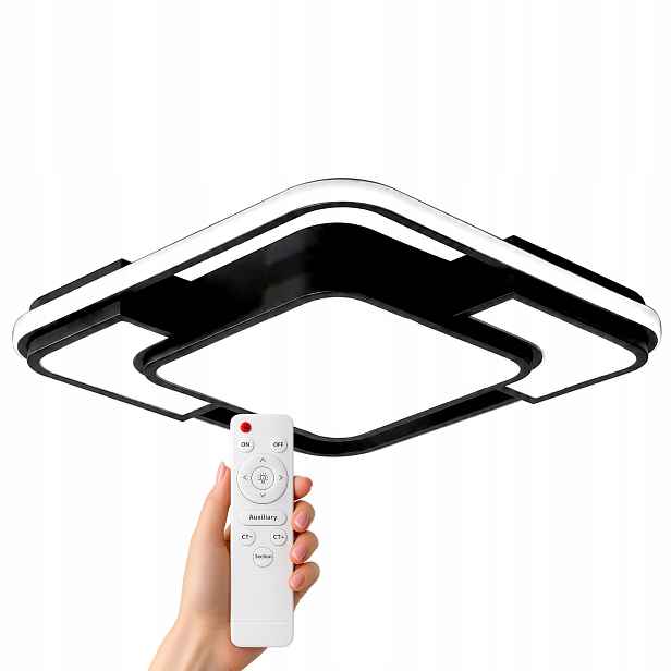 Stropní Svítidlo Čtvercová 50 CM Stropní Svítidlo Led Černobílá S Moderním Dálkovým Ovládáním