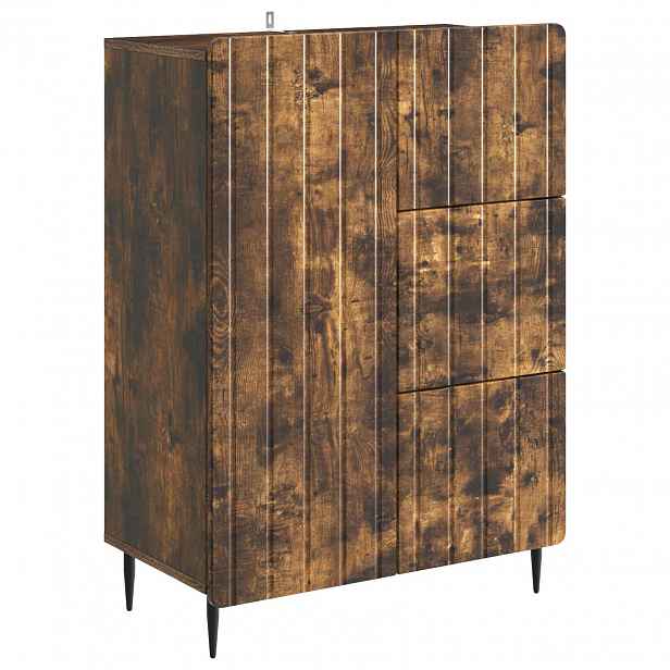 vidaXL Servírovací skříň Kouřový dub 66 x 34,5 x 91,5 cm