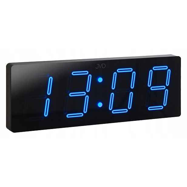Velké Nástěnné Led Hodiny Jvd DH1.2 Délka 51 cm Číslice 12,5 cm Modré