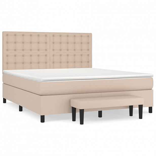 vidaXL Box spring postel s matrací cappuccino 180 x 200 cm umělá kůže