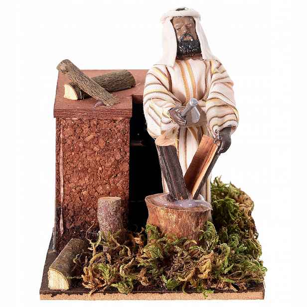 Elektrická Pohyblivá Figura Do Betlému „sekání Dřeva“ – pro figurky 12 cm