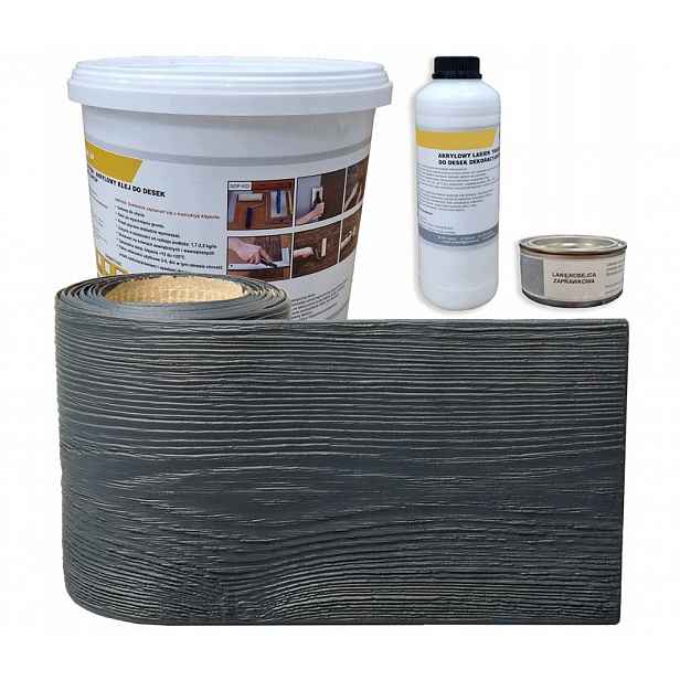 Fasádní deska Sada Lepidlo+Deska+Lak 1m2 Grafit 18cm 1m2