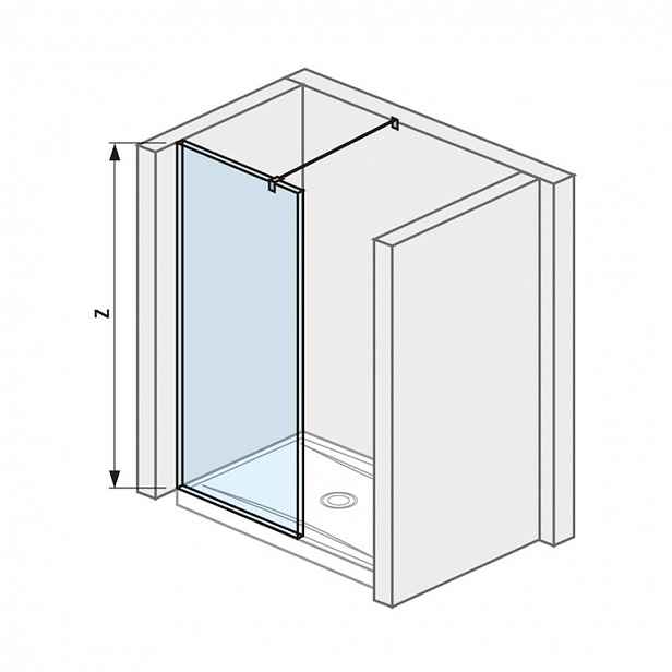 Jika Pure - Sprchová stěna 100 cm, Jika Perla Glass, čiré sklo H2694280026681