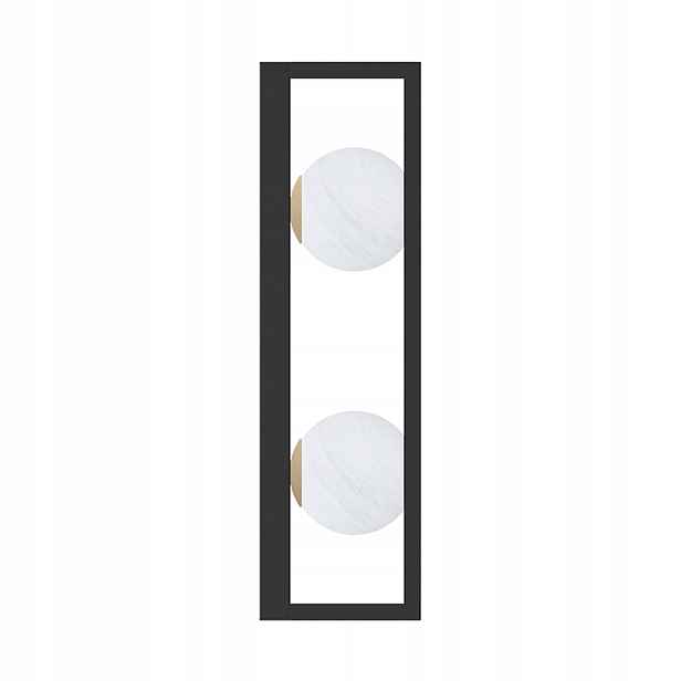 Nástěnné Led svítidlo dvojité, černé, skleněné, bílé koule, 2 body Zuma Line
