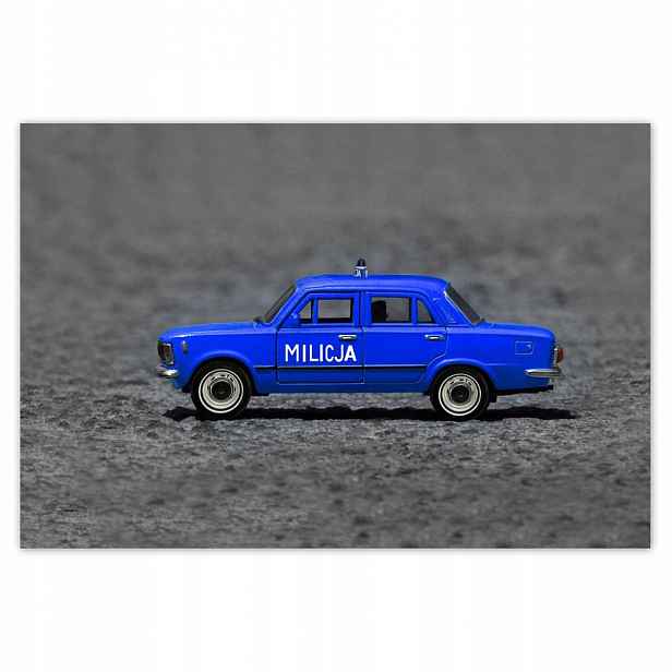 Plakáty 200x135 Velký Fiat 125P Milicja Mo