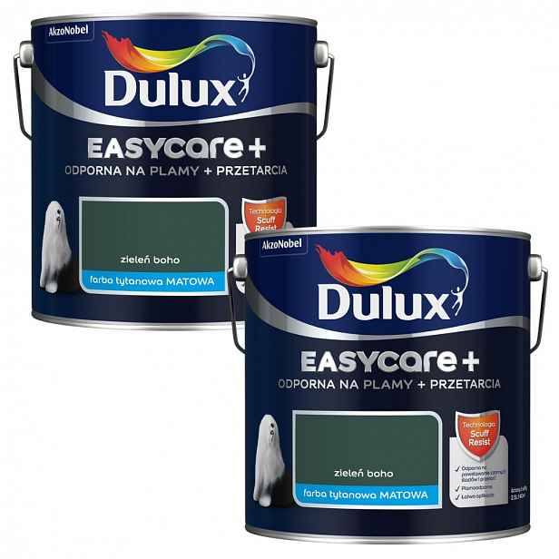 Set Dulux Easycare+ 2x2,5L Barva Nástěnná Zeleň Boho 5L